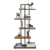 Mondeer Industrial Staggered layering 5 Shelf Storage Display Metal Bookcase
