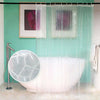 180*180cm 3D Bath Shower Curtain Clear Plastic Diamond Cube Thick PEVA 12 Hooks
