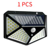 100 LED Solar Powered PIR Motion Sensor Wall Lights Outdoor Garden Security Lamp