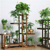 Upgrade Wooden Flower Pot Plant Stand Outdoor Indoor 6 Tier Rack Bonsai Display