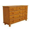 Chest of Drawers Solid Pine with 2+3+4 Drawers Bun Feet Classic Style