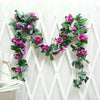 16Heads Artificial Faux Silk Flower Rose Leaf Garland Vine Home Party Decor 7Ft