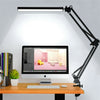 Black Tall Adjustable Clamp On Desk Light Modern Craft Lighting LED 10W Bulb