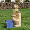 Solar 4 Bowls Fountain Outdoor Garden Water Feature LED Statues Home Decoration