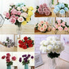 10 Heads Silk Rose Artificial Flowers Bunch Bouquet Wedding Home Party Decor UK