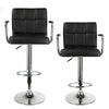 2 × Bar Stools Leather Chair Breakfast Chairs Swivel Gas Lift Kitchen Cushioned