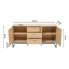 Wooden Sideboard Cabinet Cupboard Unit Storage Furniture With 3 Drawers 2 Doors