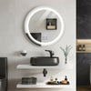 Round LED Bathroom Mirror Demister w Warm/White Lights Anti-fog IP44 600x600mm