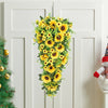 Sunflower Teardrop Wreath Artificial Flower Swag Garland Wall Door Spring Decor