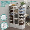 White Large Wooden Shoe Rack Stand Storage Organiser Unit Shelf Tall Hallway UK