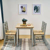 Compact Solid Wood Dining Table and 4 Chairs Set Home Kitchen Furniture 4 Colour