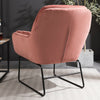 Distressed Nordic Vintage Velvet Armchair Lounge Chair High Back Sofa Fireside