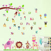 Wall Sticker Decal Huge Elephant Friends with Learning Alphabet Home Decoration