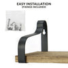 Set of 3 Corner Wall Shelves Industrial Style Metal Wood Shelving Shelf Storage