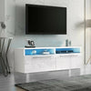 Modern TV Unit Cabinet Stand High Gloss Doors & Matt Body With Led Lights