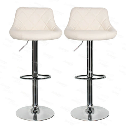 2×Breakfast Bar Stools Padded Seat Faux PU Leather Kitchen Dining Swivel Chair