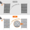 Fabric Chest of Drawers Storage Cabinet Unit Metal Frame Bedside End Table Gray