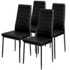 Tempered Glass Dining Table and PU Leather Chairs Set 4 Seater Kitchen Furniture