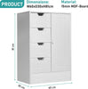 White Bedroom Bathroom Cabinet Cupboard Storage Dresser 4 Drawer + 1 Door Unit
