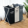 Aluminium Folding Laundry Cloth Basket Washing Hamper Bin Storage Bag Light Dark (Black+Grey+Beige)