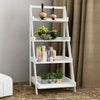 White Ladder Book Shelf 4 Tier Storage Unit Display Stand Garden Plant Holder UK