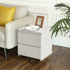 Modern Bedside Table Cabinet with 2 Drawers Nightstand Bedroom White Black NEW