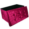 Large 2 Seater Crushed Velvet Foldable Ottoman Storage Box Double Bed Foot Stool