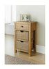 Wiltshire Oak Solid Small Console Table - FULLY ASSEMBLED Whit 2 Storage Baskets