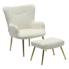 Smiling Modern Armchair Wingback Chair Footstool Living Room Stool Ottoman Sofas