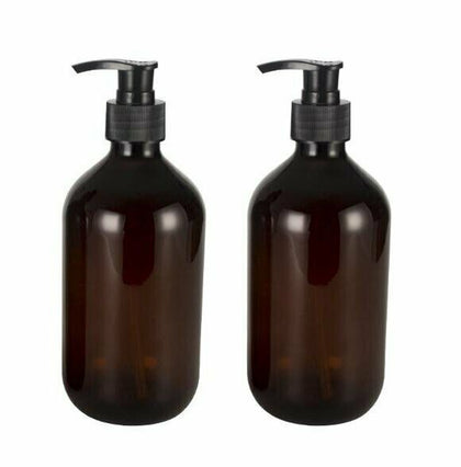 2PC 500ml PET Plastic Lotion Shampoo Shower Gel Soap Dispenser Empty Pump Bottle