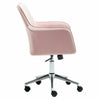 Pink Velvet Office Chair Swivel Padded Seat Adjustable Computer Desk Armchair UK