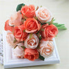 10 Heads Silk Rose Artificial Flowers Fake Bouquet Buch Wedding Home Party Decor