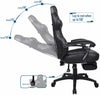 Executive Racing Gaming Chair Swivel Office Computer Ergonomic Recliner PU Black