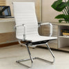 Modern Chrome Home Office Chair PU Leather High Back Armchair Black /White