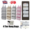 4 Tier Door Over Door Hanging Hook Organiser Shoes Storage Pockets Wardrobe Unit