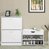 Shoe Rack Wooden Storage Bench Ottoman Shoes Cabinet Padded Seater with Cushion