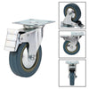 4 X Heavy Duty 100mm Rubber Swivel Castor Wheels Trolley Caster Brake 600KG Cyan