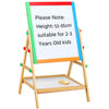 Kids Adjustable-Height 2 In 1 Wooden Easel Black/White Children Drawing Board