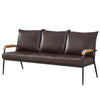 3 Seats Faux Leather Sofa Living Room Armchair Metal Legs Simple Modern 4 Colors