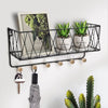 Wall Mounted Shelf Wire Rack Storage Unit With Hooks Basket Hanging Hanger
