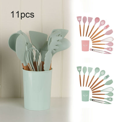 11pcs Silicone Kitchen Utensils Cookware Set Nonstick Baking Cooking Spoon Tools