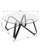 Round Glass Table with Black Legs Lounge Livingroom Modern