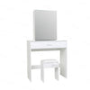 Modern White Dressing Table Makeup Vanity Desk w/ Drawer&Sliding Mirror Bedroom