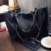 New Ladies Womens PU Leather Tote Shoulder Handbag Purse Shopper Clutch Bag