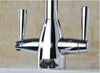Kitchen Tap Sink Mixer Twin Lever Tap Swivel Modern Chrome Basin Waterfall Taps