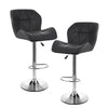2X Bar Stools Leather Swivel Gas Lift Rest Chair Home Kitchen Pub Breakfast Seat