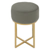 Velvet Padded Dressing Table Stool Dining Chair Pouffe Metal Legs Side Chair