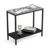 Industrial Tall Metal Coffee Table Grey Living Room Sofa Side Table 65x29x59cm