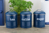 Set of 3 Tea, Coffee & Sugar Kitchen Storage Containers Jars Set, Azzurri
