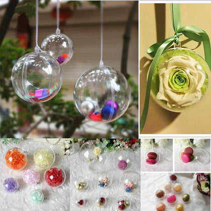 Clear Plastic Fillable Christmas Tree Ball Ornament Craft Sphere Baubles Wedding